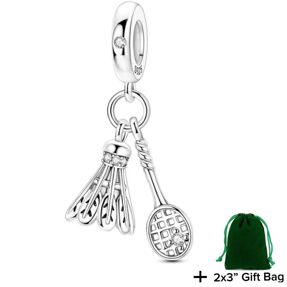 Tennis Dangle Charm | 925 Silver | Brand New